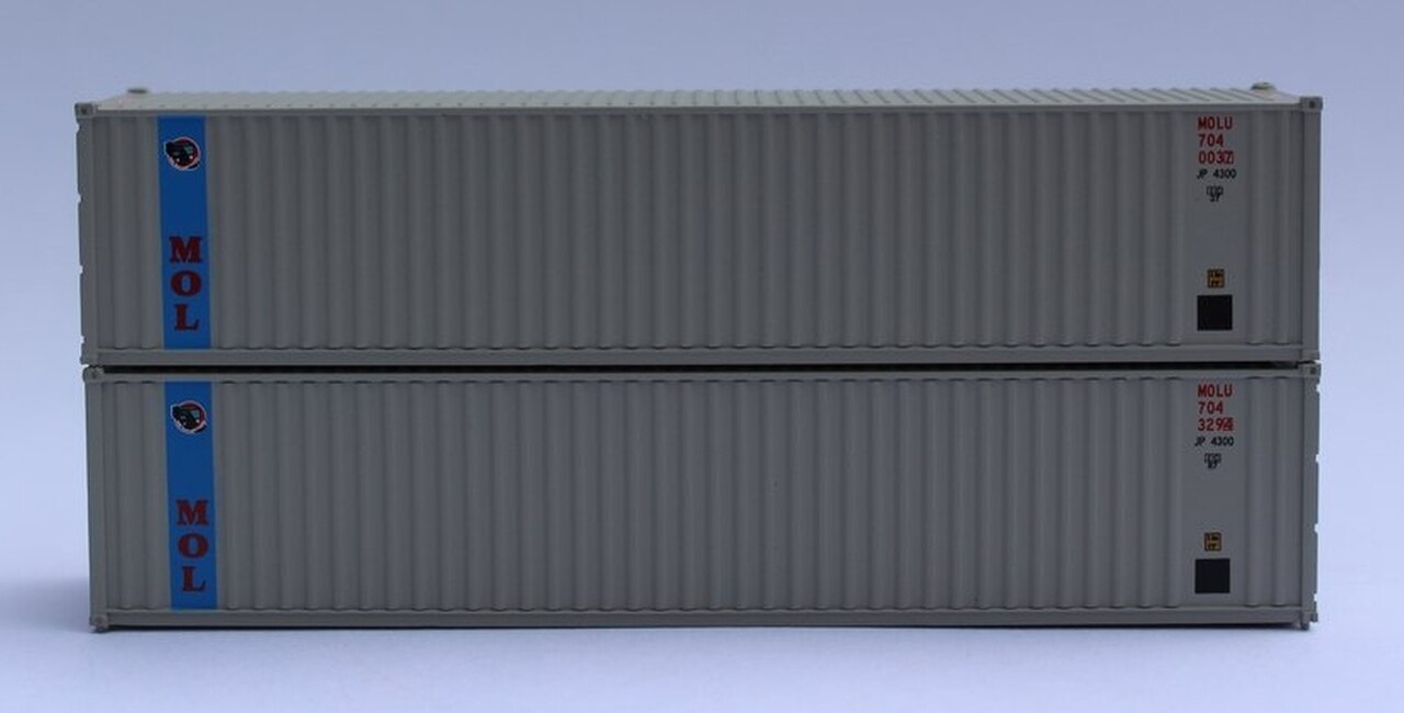 JTC Model Trains 405521 N MOL 40' Corrugated Side Container (Pack of 2)