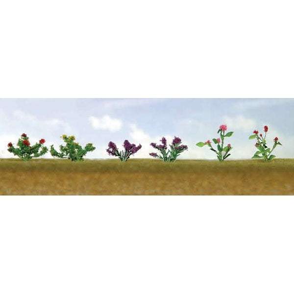 JTT Scenery Products 95558 O 3/4" Assorted Flower Plants Set #1 (Pack of 10)