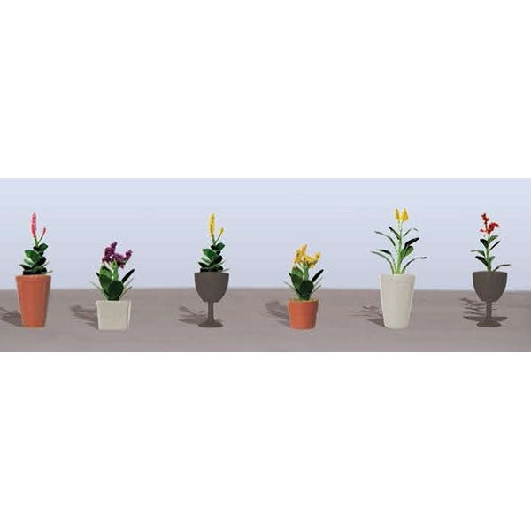 JTT Scenery Products 95571 HO Flower Plants Potted Assortment Set #4 (Pack of 6)
