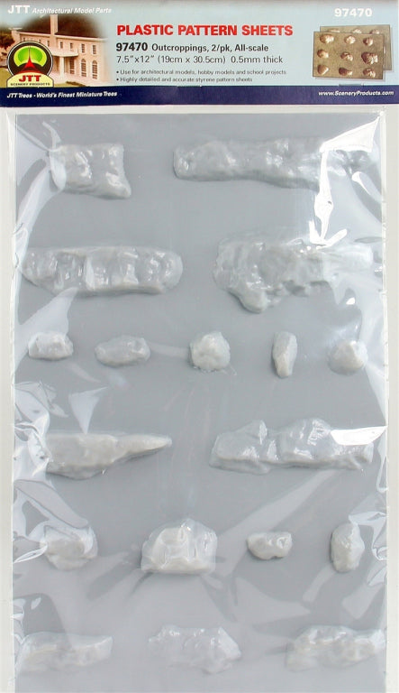 JTT Scenery Products 97470 Outcroppings Plastic Pattern Sheet (Pack of 2)