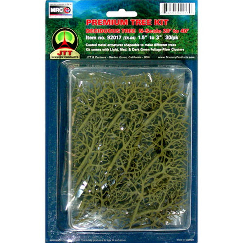 JTT Scenery Products 92017 N 1.5-3" Premium Deciduous Tree Kit (Pack of 30)