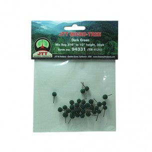 JTT Scenery Products 94331 Z 3/16-1/2" Dark Green Micro-Tree (Pack of 30)