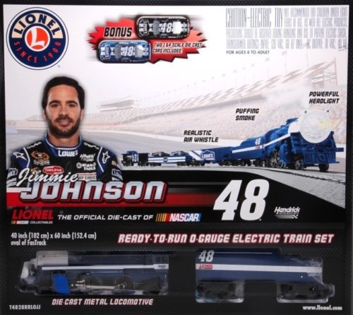 Lionel T4828 Jimmie Johnson NASCAR O Gauge Steam Train Set