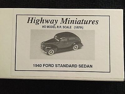 Main Street Motor Co. 225 HO Highway Minitures 1940 Ford Sedan Plastic Kit