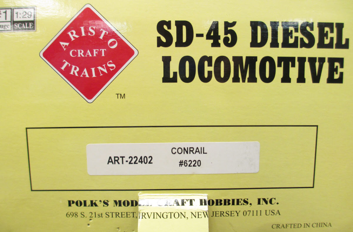 Aristo-Craft 22402 G Scale Conrail SD-45 Diesel Locomotive #6220