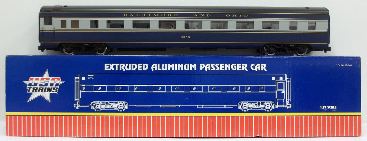 USA Trains 31041 G B&O Capital Limited Corrugated Aluminum Coach Lighted #3550