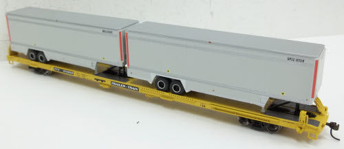 Athearn 93277 HO Trailer Train TTX 85' Flat Car # 474659 W/2-40' Trailers