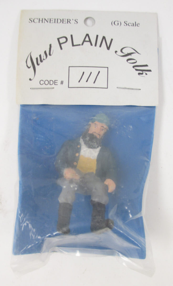 Just Plain Folk 111 Sitting Man with Blue Hat