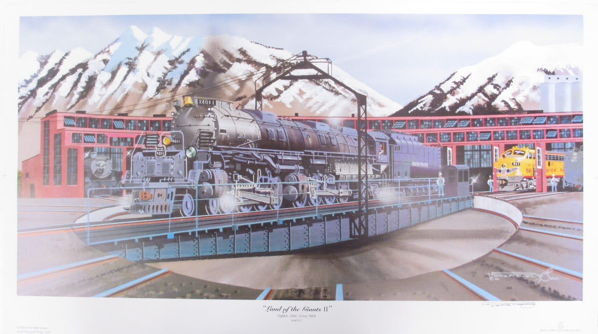 Robert West 487 Union Pacific 'Land of the Giants II' Railroad Art Print - S&N