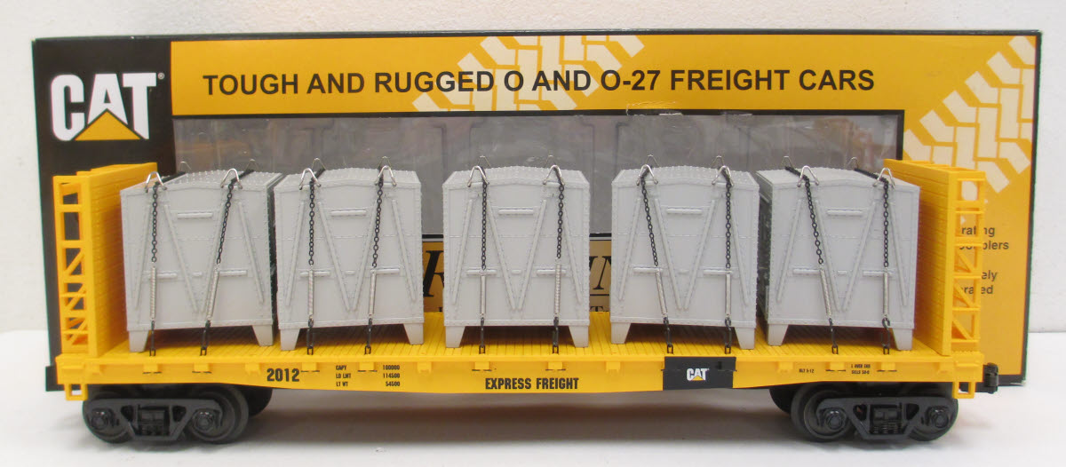 MTH 30-76471 Caterpillar Bulkhead Flatcar w/LCL Containers