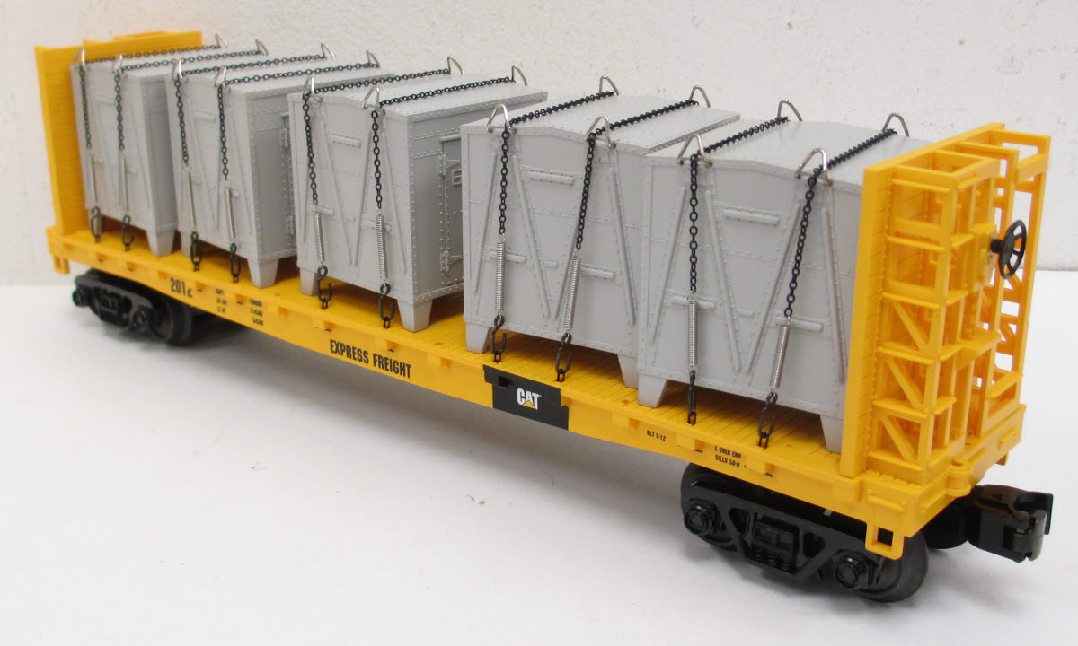 MTH 30-76471 Caterpillar Bulkhead Flatcar w/LCL Containers