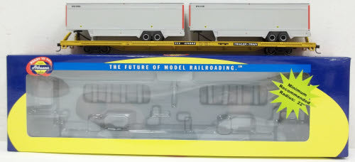 Athearn 93278 HO Trailer Train TTX 85' Flat Car # 474662 W/2-40' Trailers