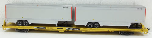 Athearn 93278 HO Trailer Train TTX 85' Flat Car # 474662 W/2-40' Trailers
