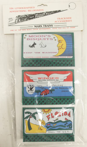 Marx MX-100 Tin Lithographed Adverstising Billboard Signs (3)