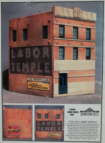 Downtown Deco DD7 O Gauge Labor Temple Building Kit