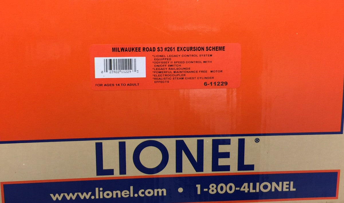 Lionel 6-11229 O Gauge Milwaukee Road S-3 Northern 4-8-4 Steam Locomotive #261