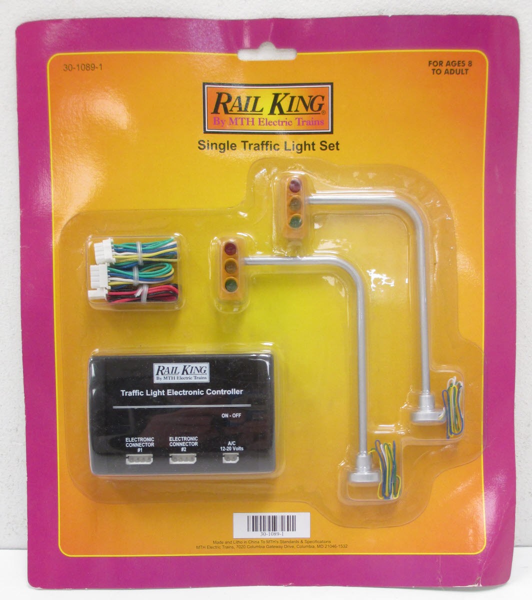 MTH 30-1089-1 O Scale Rail King Single Lamp Operating Traffic Light (Set of 2)