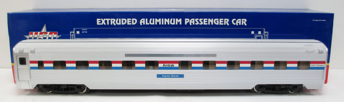 USA Trains 31074 G Amtrak "Pacific Waves" Extruded Aluminum Sleeper Car #2432