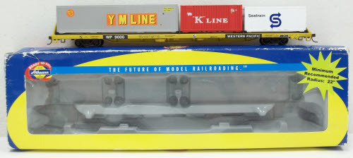Athearn 74212 HO Western Pacific 85' All Purpose Flat Car W/3 Containers # 9000
