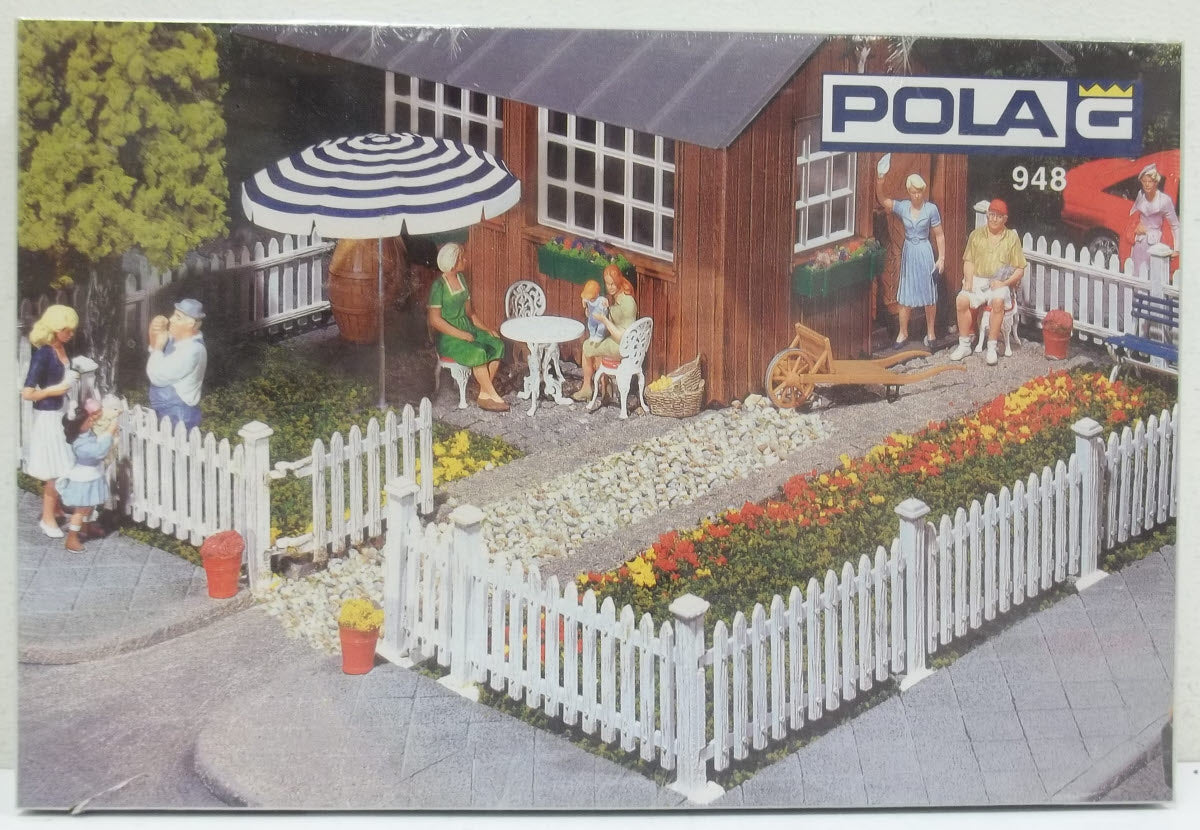 Pola 948 G Scale White Garden Picket Fence
