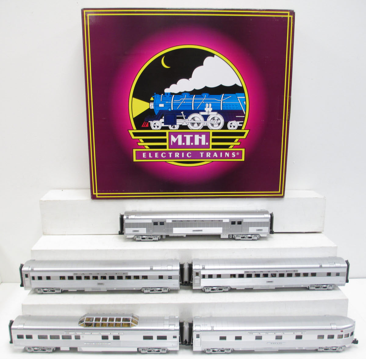 MTH 20-65196 O Santa Fe 70' Streamlined Ribbed Passenger Car Set (Set of 5)