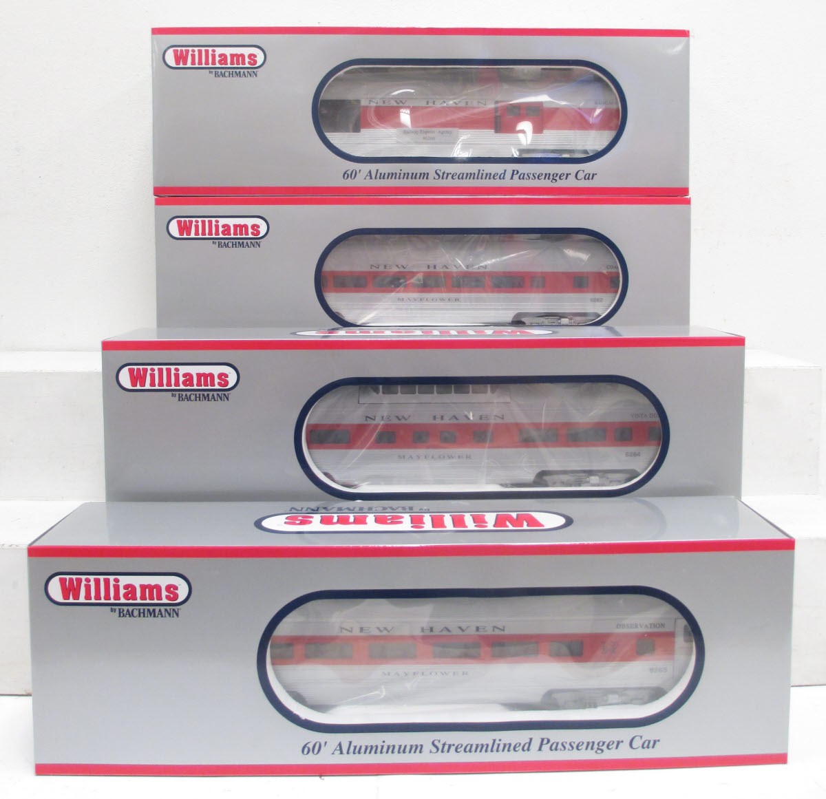 Williams 43062 O New Haven 60 Ft. Streamline Passenger 4-Pack