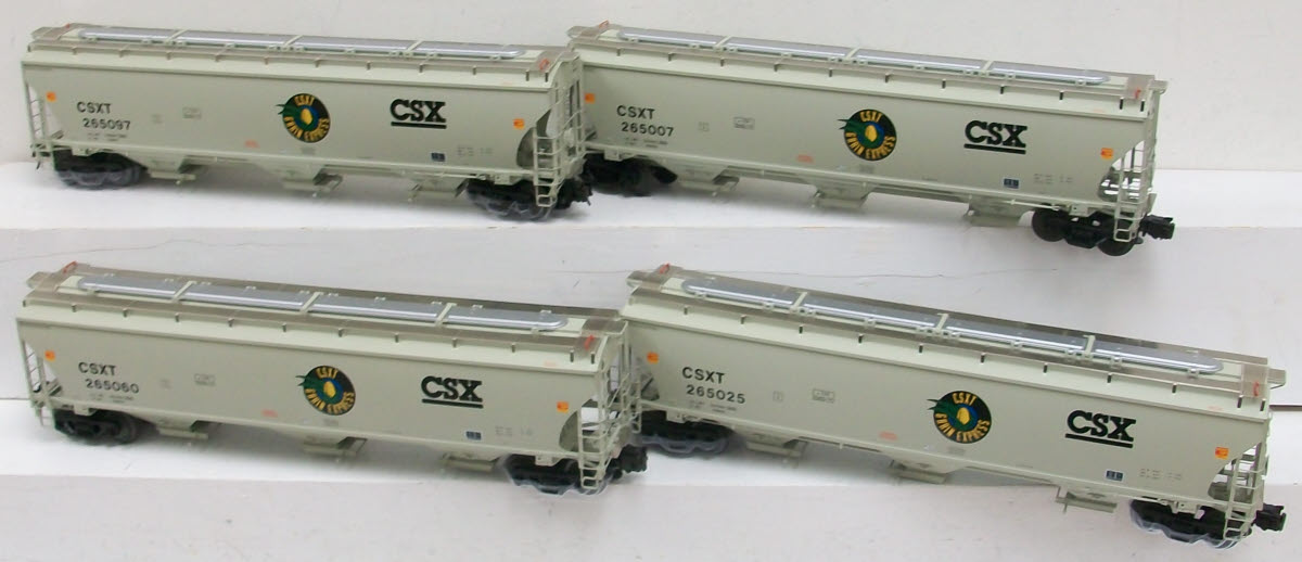 Atlas 3001107 O Gauge 3-Rail CSX 4-Pack Covered Hopper Set