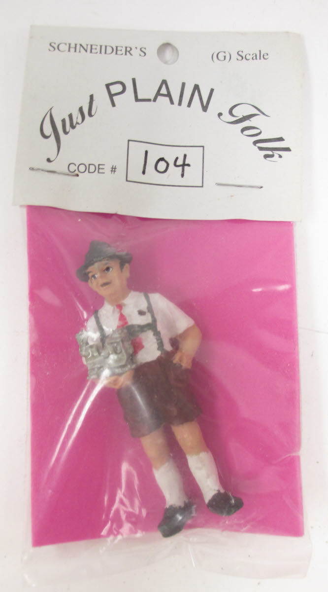 Just Plain Folk 104 German Man Holding Silver Train