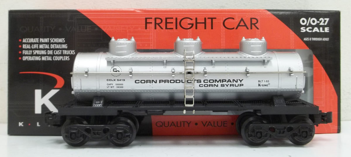 K-Line K-5419 O Gauge Corn Products Triple Dome Tank Car #5419