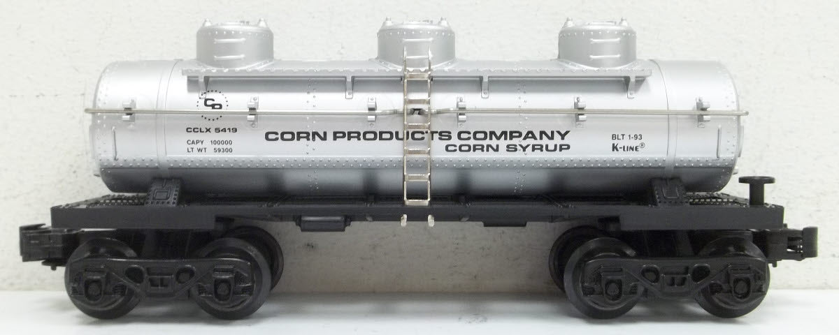 K-Line K-5419 O Gauge Corn Products Triple Dome Tank Car #5419