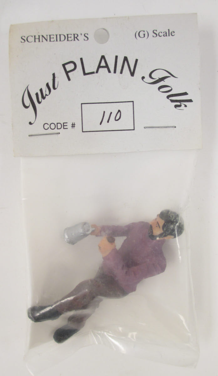 Just Plain Folk 110 Man in Purple Sweater Drinking and Smoking Figure