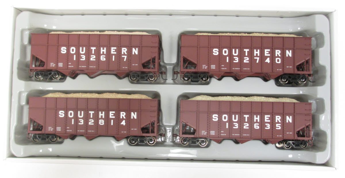Athearn 76412 HO Southern 40' Ribbed Wood Chip Hopper 4-Pack