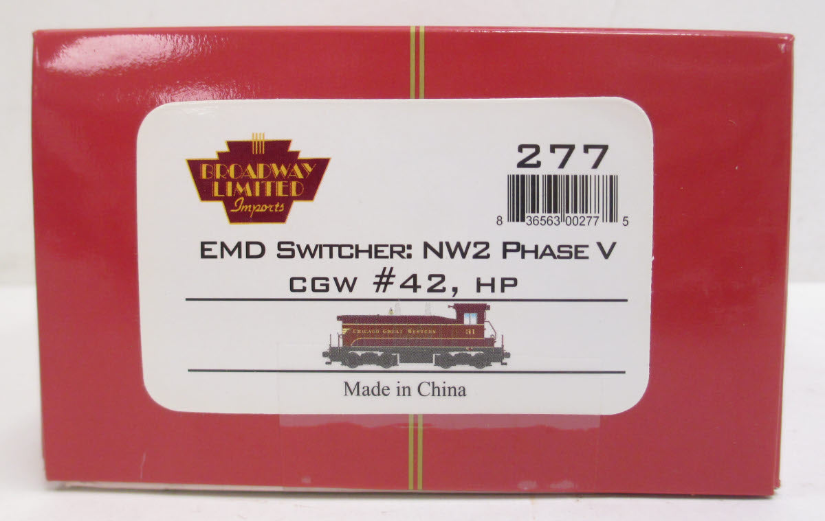 Broadway Limited 277 HO Chicago Great Western Diesel EMD NW2 Phase V #42