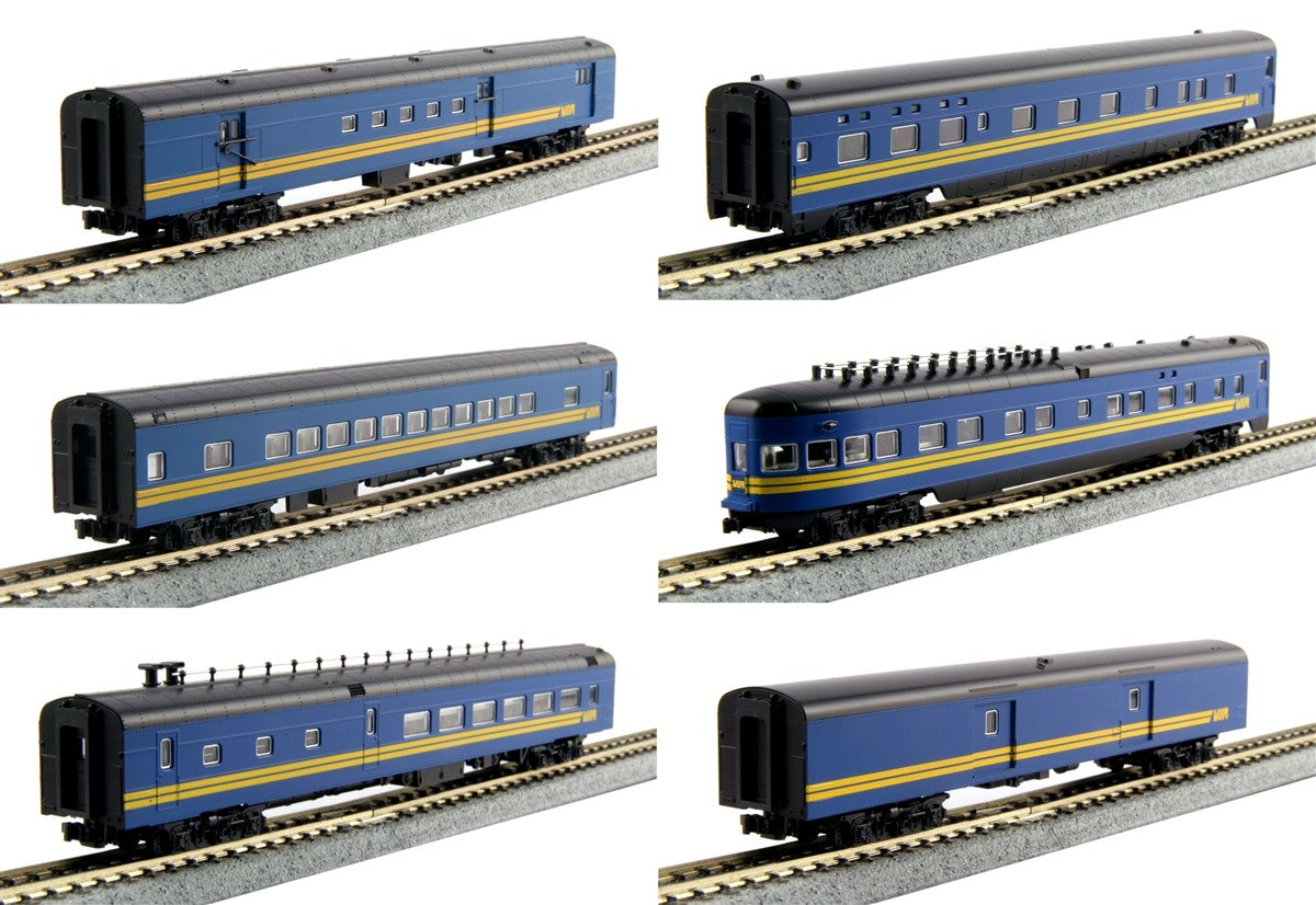 Kato 106-097 N VIA Rail 6pk Smoothside Psg. Cars