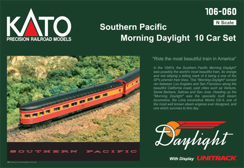 Kato 106-060 N Southern Pacific Morning Daylight 10-Car Set w/Display Unitrack