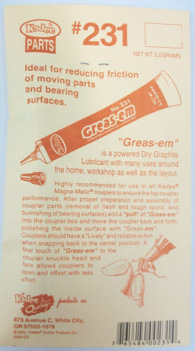 Kadee 231 Greas-Em Dry Graphite Lubricant 5.5 Gram Tube