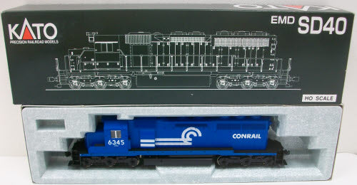 Kato 37-6324 HO Conrail SD40 Diesel Locomotive #6345