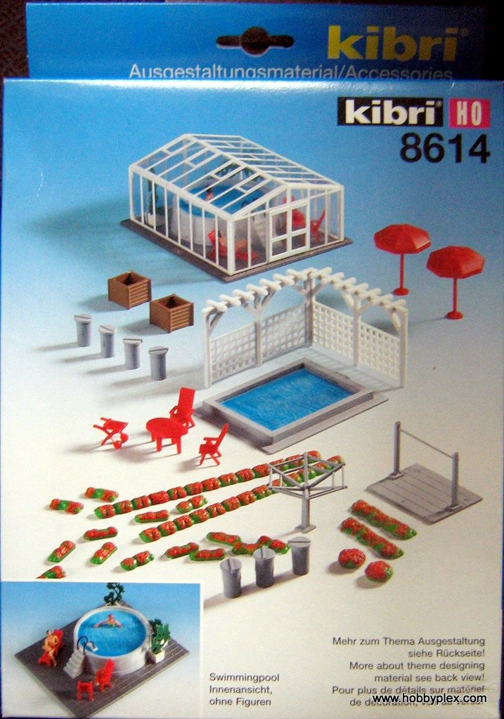 Kibri 8614 HO Swimming Pool with Accessories Building Kit