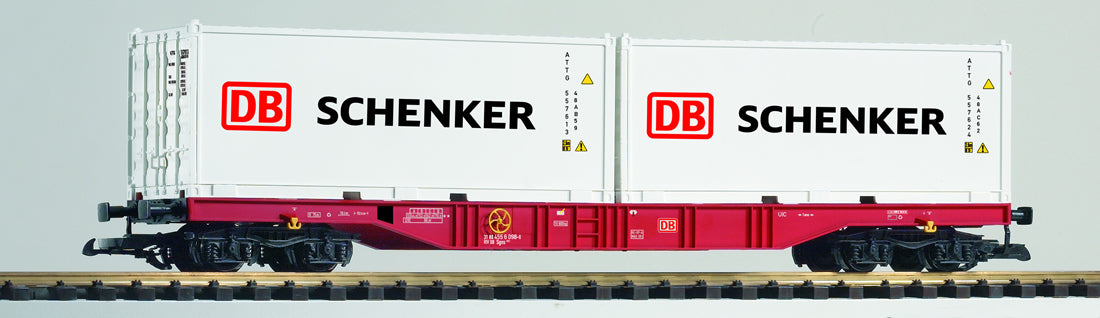 Piko 37753 G DB VI Flatcar with 2 Schenker 20' Containers