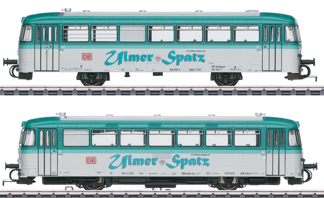 Marklin 39977 HO Ulmer Spatz Class 798 Powered Rail Car (Set of 2)