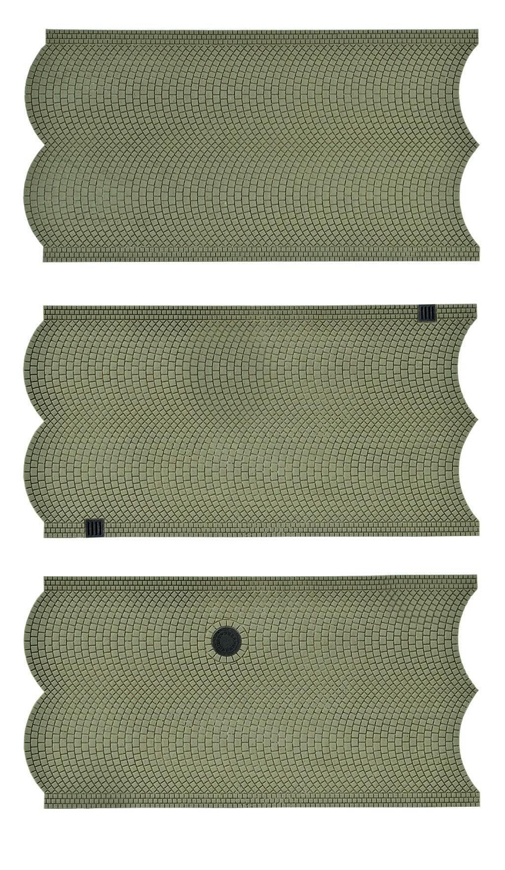 Vollmer 48740 O Cobblestone Street Plate (Pack of 3)