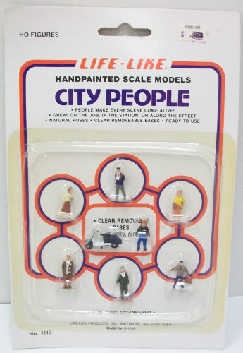 Life Like 1119 HO Townspeople With Motorcycle Figures (Set of 8)