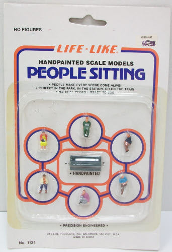 Life Like 1124 HO People Sitting W/Bench Figures (Set of 7)