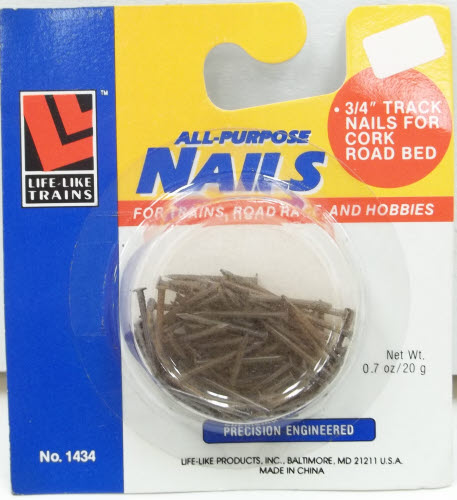 Life Like 1434 All Purpose Track Nails for Cork Road Bed 3/4"