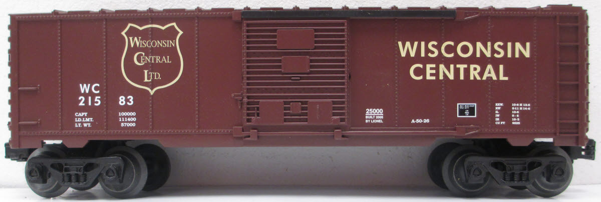 Lionel 6-25000 Wisconsin Central Boxcar #21583