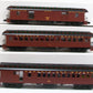 MTH 20-62055 O Norfolk & Wesern 64' Woodsided Passenger Car Set (Set of 3)