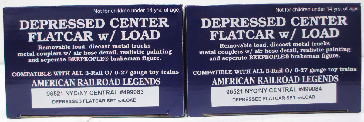 RMT 96521 O New York Central Depressed Flatcar (Set of 2)