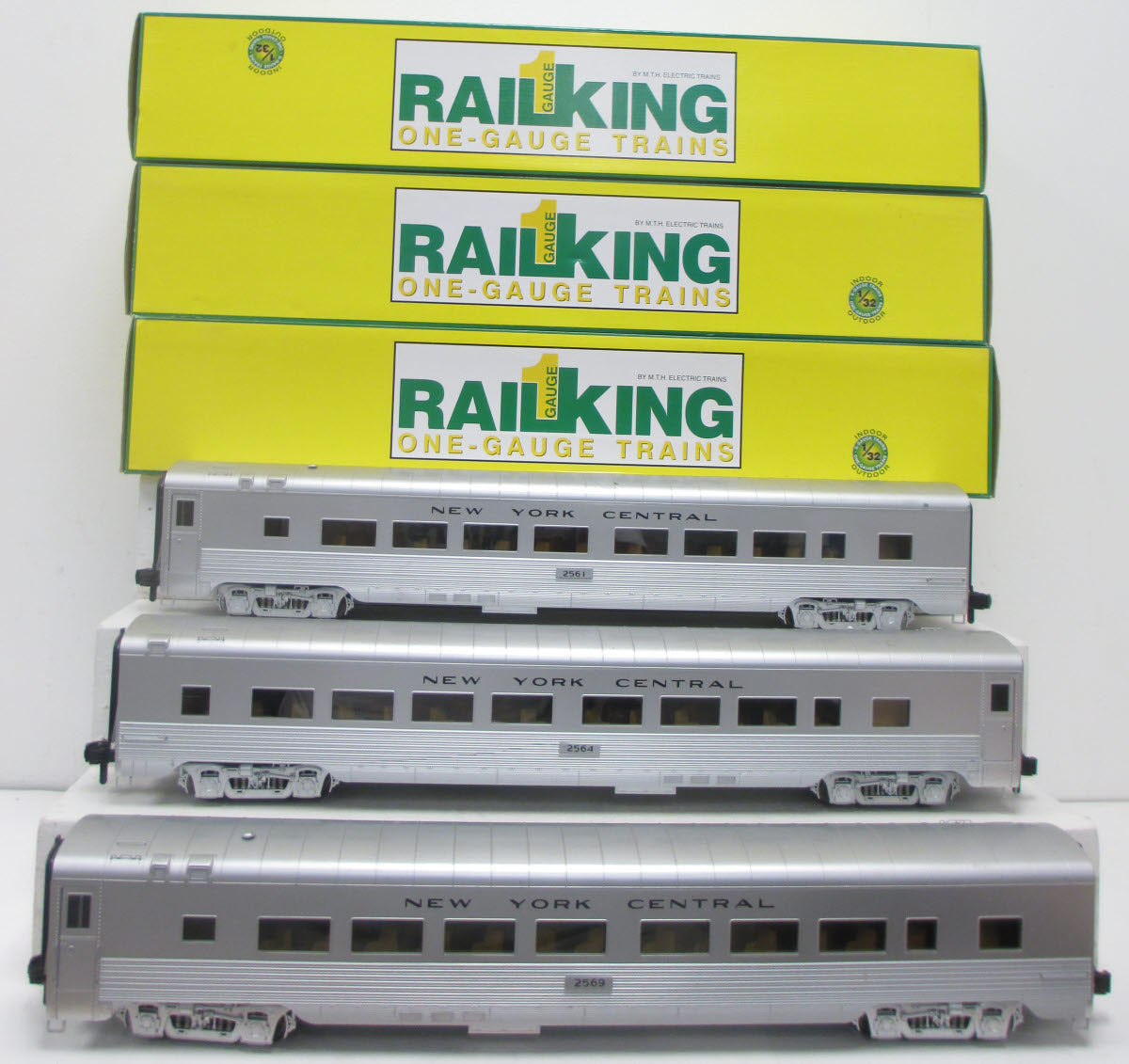MTH 70-65004 G New York Central Streamlined Ribbed Passenger Car Set (Set of 3)