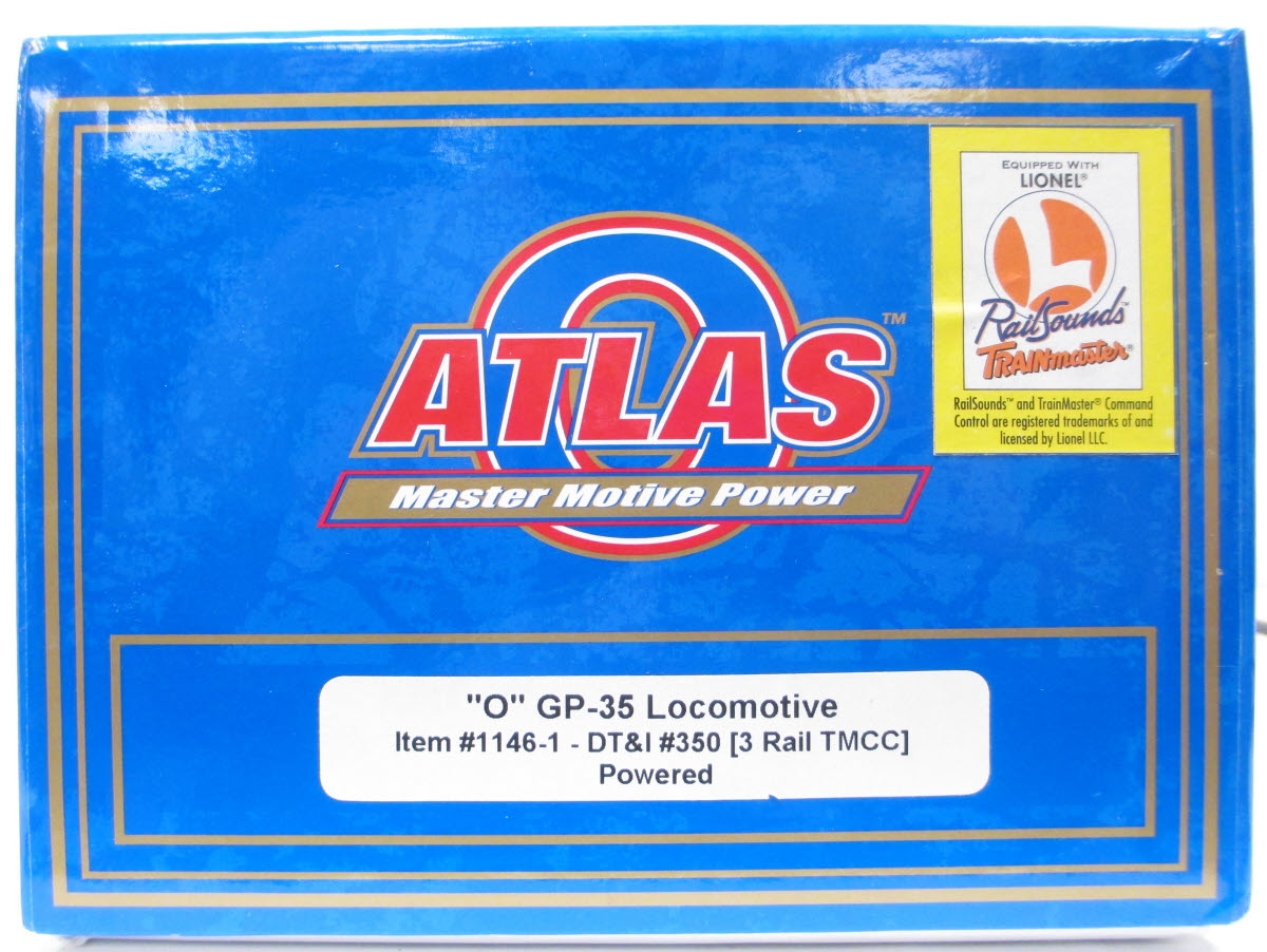 Atlas 1146-1 O DT&I Powered GP-35 Diesel Locomotive #350 - 3-Rail