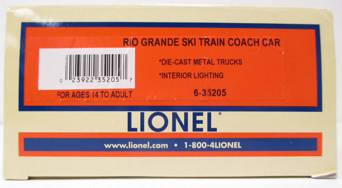 Lionel 6-35205 O Gauge Rio Grande 'Pikes Peak' Ski Train Coach Car